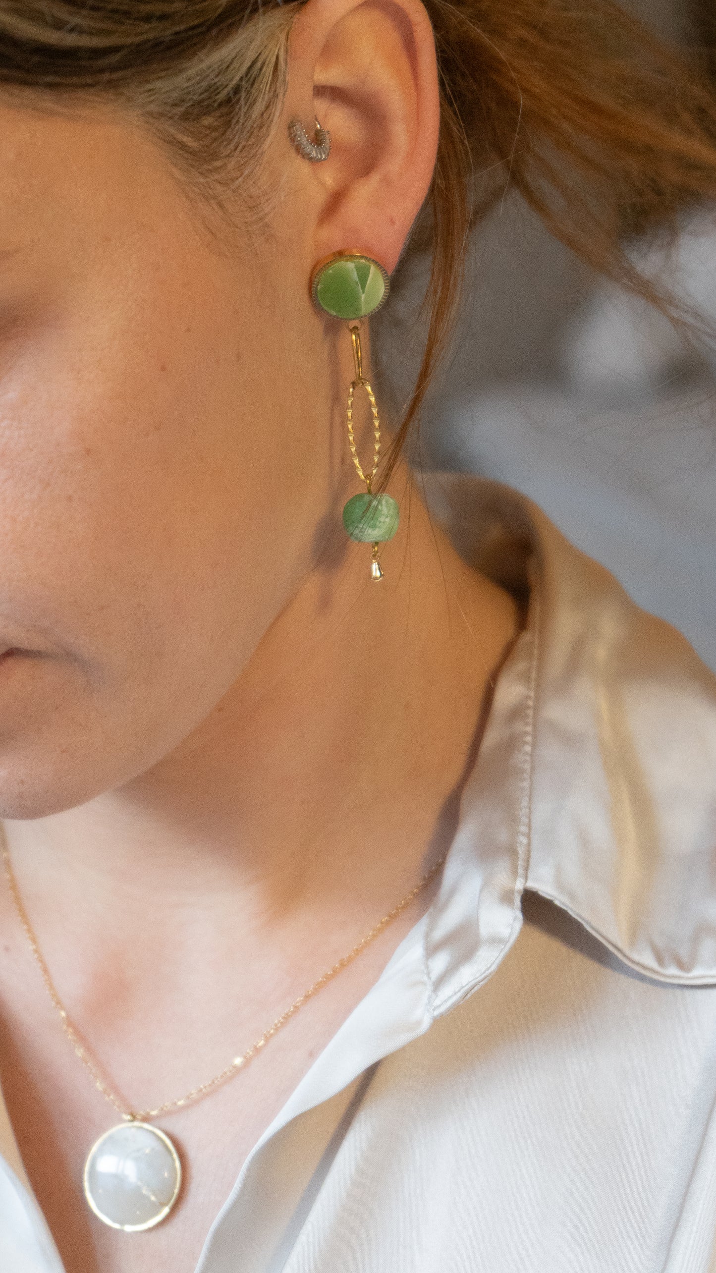 Boucles d'oreilles Perles Jade