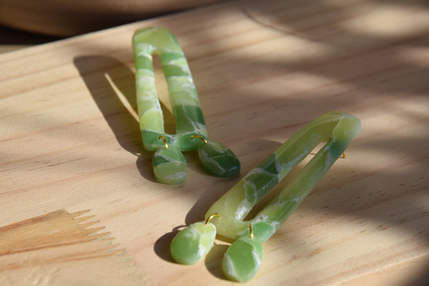 Boucles d'Oreilles Pendantes Jade