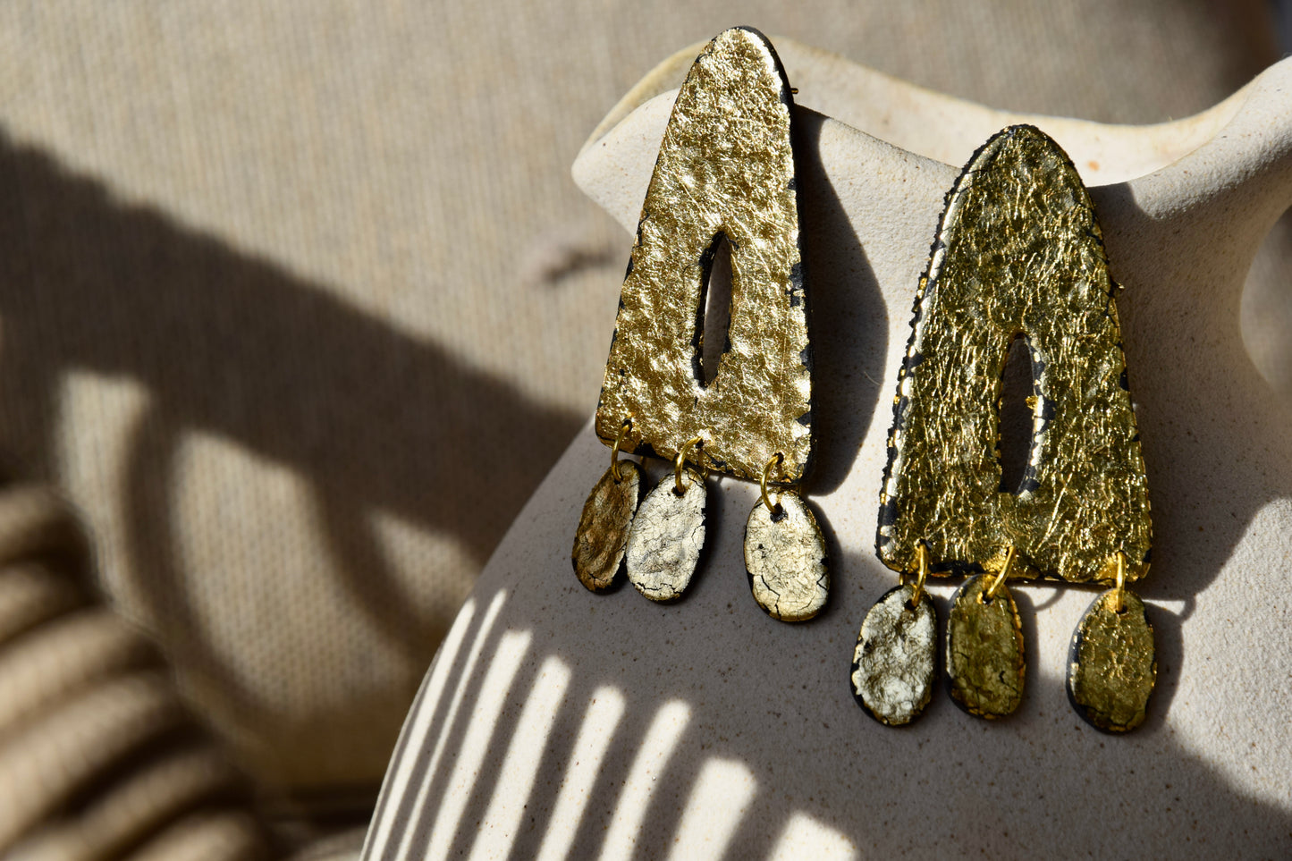 Boucles d'Oreilles Gold Arches Martelées