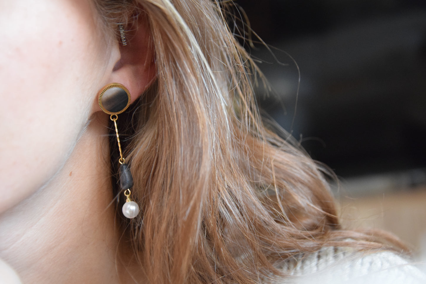 Boucles d'oreilles Perles Écailles de Tortues